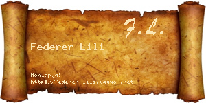 Federer Lili névjegykártya